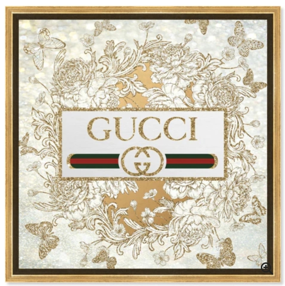 Instinct Style Gucci Butterfly Parade Glitter Embellished Framed Wall Decor